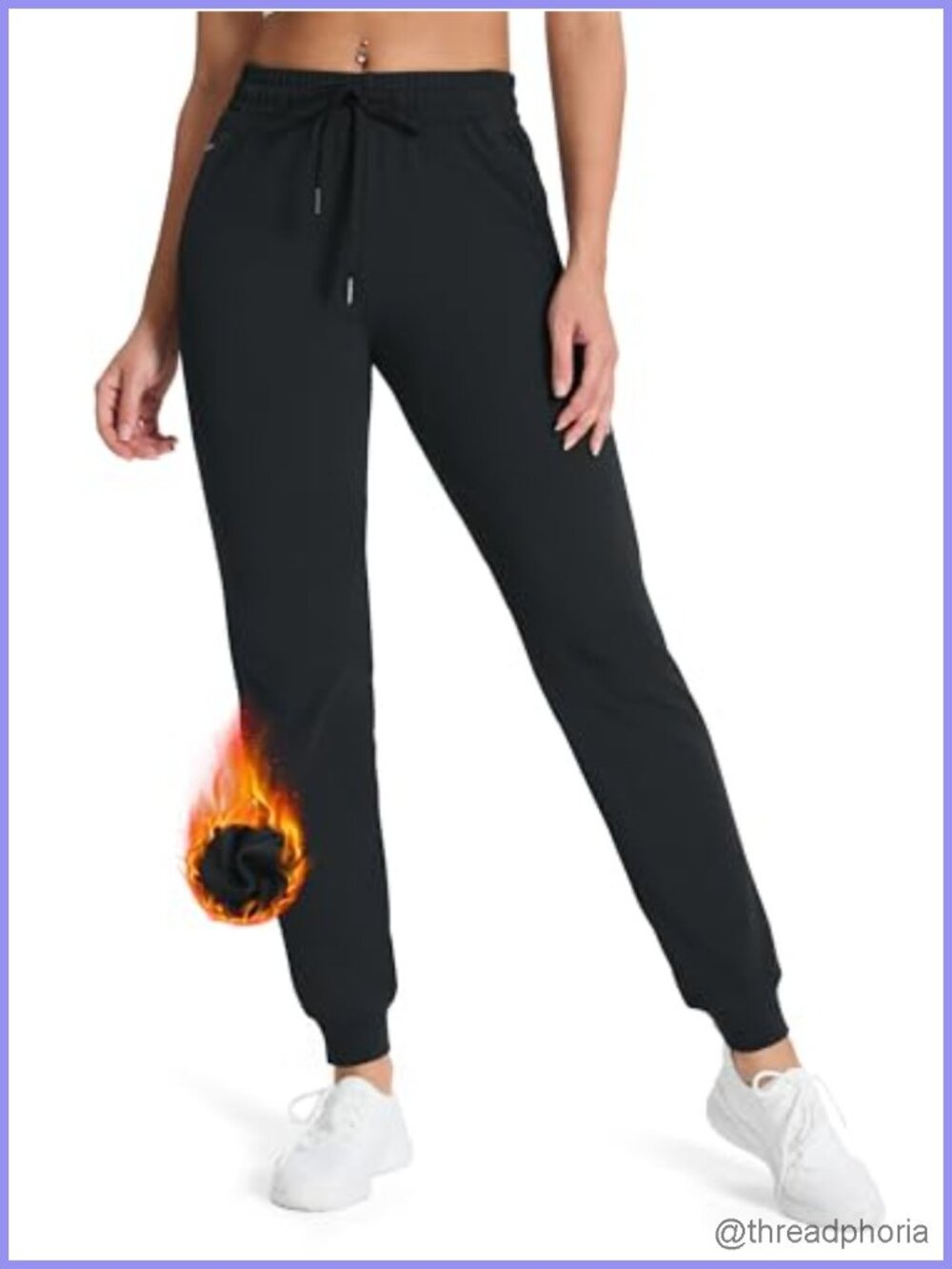 Women's Tall Fleece Lined Joggers Water Resistant Athletic Running Pants with